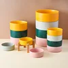 Multi-sized Big Dogs Bowl Ceramic Elevated Pet Food Water Feeders Small Medium Large Dog Feeding Supplies with Wooden Stand 2