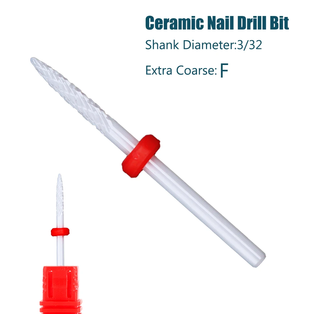 Nail Drill Bit Electric Nail Drill Bit Manicure Drill Bit 1pc Milling Cutter Ceramic Nail Drill Bits Pedicure Rotary Manicure Burr Electric Machine Nail Files Acrylic Gel Polish Tools