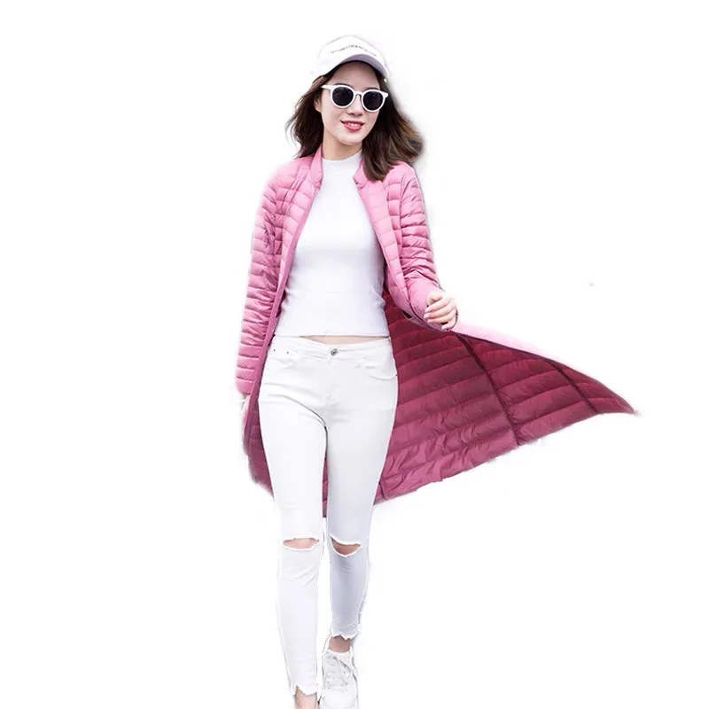 2023 New Autumn Winter Women's Down Jacket Ultra Light Down Jacket Women Long Jacket Hooded Lightweight Slim Down Coat Female