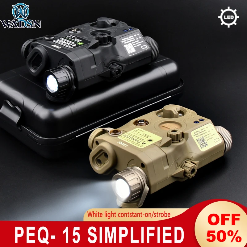 WADSN PEQ 15 Laser Airsoft Tactical Flashlight White light contstant on