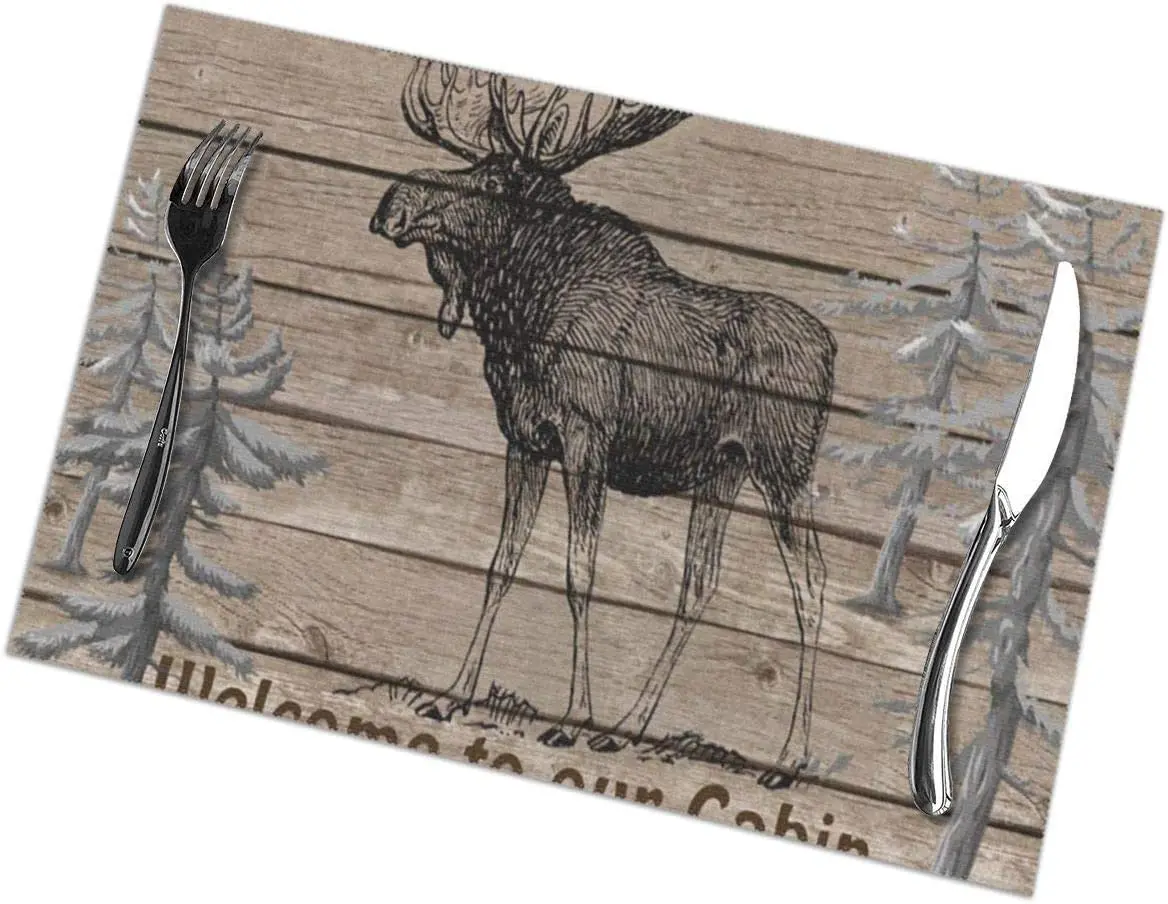 

Placemats Set of 6 for Dining Table, Non-Slip Washable Place Mats，Christmas Easter and Holiday Placemats Animal