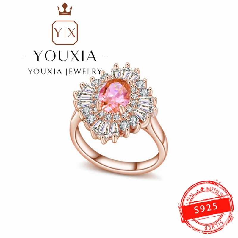 

Hot selling European and American style simple love design party fine jewelry 925 silver ruby Rings for women Jewelry