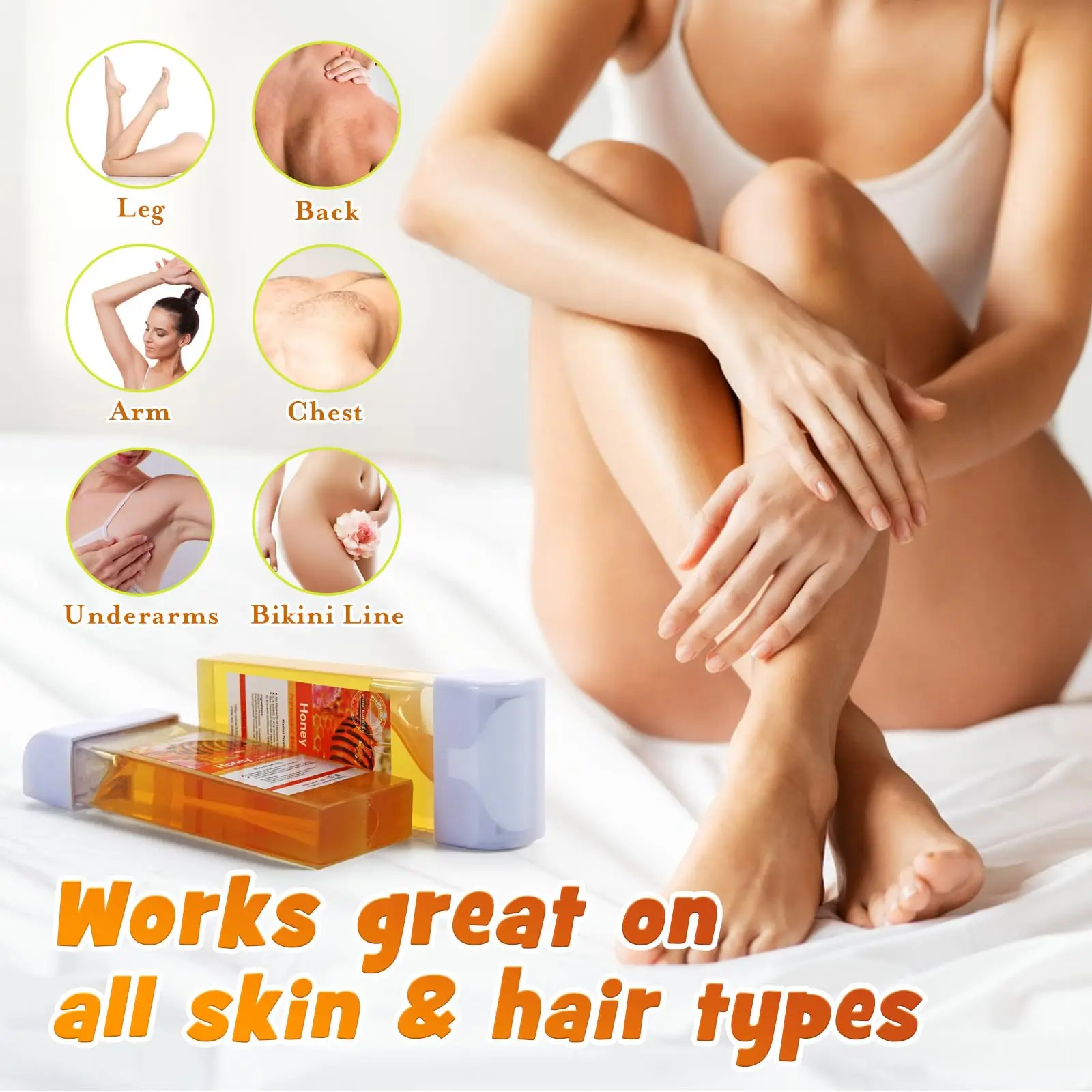 Electric Wax Heater Epilator Set Wax Roller Base Roll On Waxing Refillable Hair Removal Machine Depilatory Heater Set 3