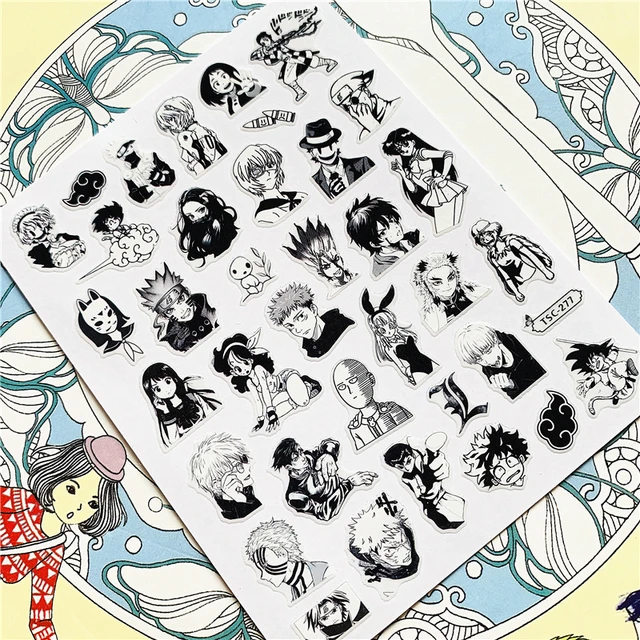 TSC-119 TSC-282 TSC-130  Japanese hot blooded anime 3D Back glue Nail Art Stickers Decals Sliders Nail ornament decoration TSC-277