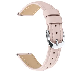 Classic Leather 18mm Replacement Wristband with Buckle - Unisex Strap - 18mm Universal (B Pink)
