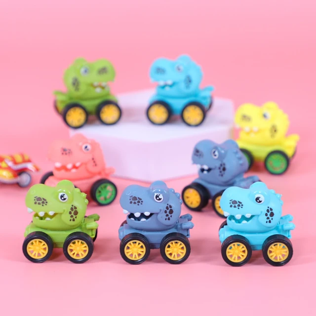 5 Pcs Carro de dinossauro dos desenhos animados - Manto de inércia  deslizante de simulação de brinquedo de carro - Puxe para trás carros de  brinquedo jogos de dinossauros presente de Genérica 
