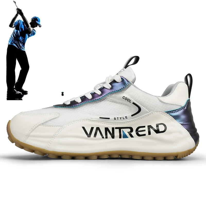 2023 New Men\'s Professional Golf Shoe Spring/Summer Mesh Breathable Golf Training Shoe Nail Free Non Slip Men\'s Golf Shoe