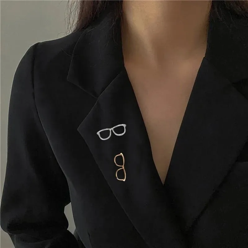 1/10Pcs High-end Suit Brooch Hollow Out Glasses Brooch Pin Ins Trendy Personality Funny Collar Pin Accessories Buckles Wholesale