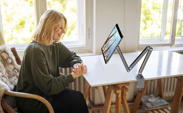 Supporto Magnetico Per IPad 10a Gen E 11'' - Regolabile, In Alluminio, Per Scrivania (Grigio) - Foto 11