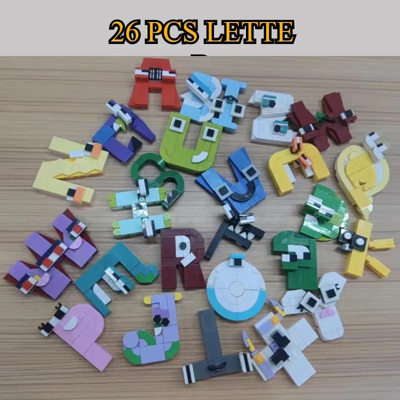 Alphabet Lore 26 a-z Monogram Set with Paper Manual + Color Box 586 Pieces  Building Blocks Toys For Children's Birthday Gift - AliExpress