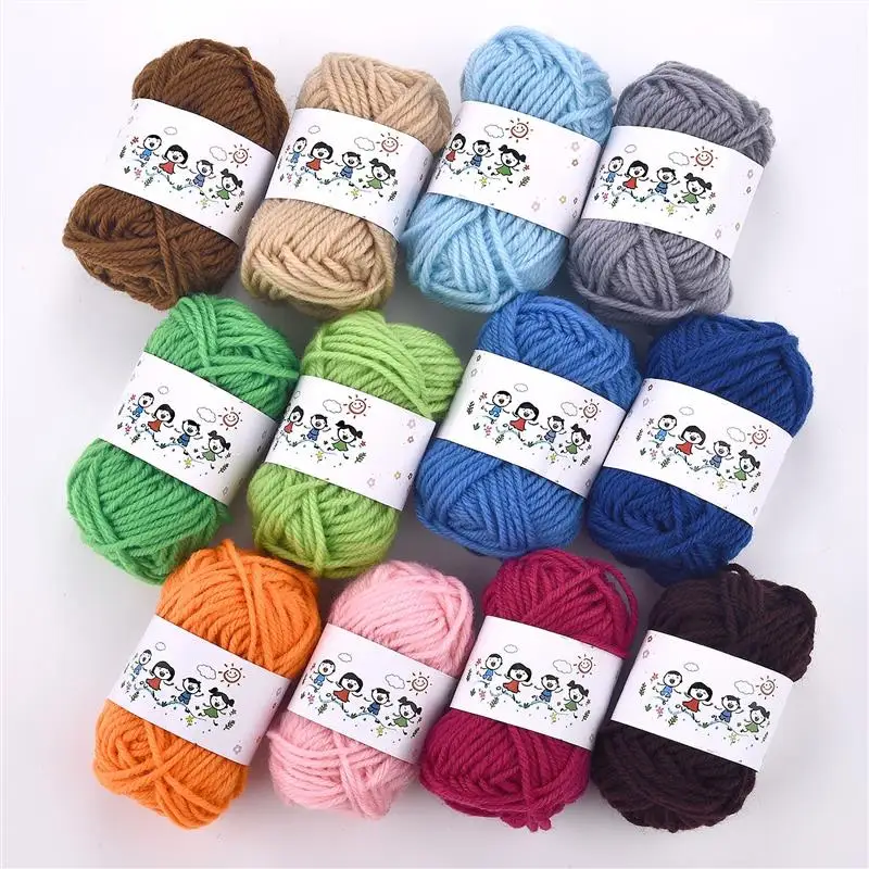 12Colors/Set Soft Yarn Fine Quality Hand-Knitting Thread Soft Warm DIY Cotton Wool Threads For Handmade Knitting Crochet Yarn