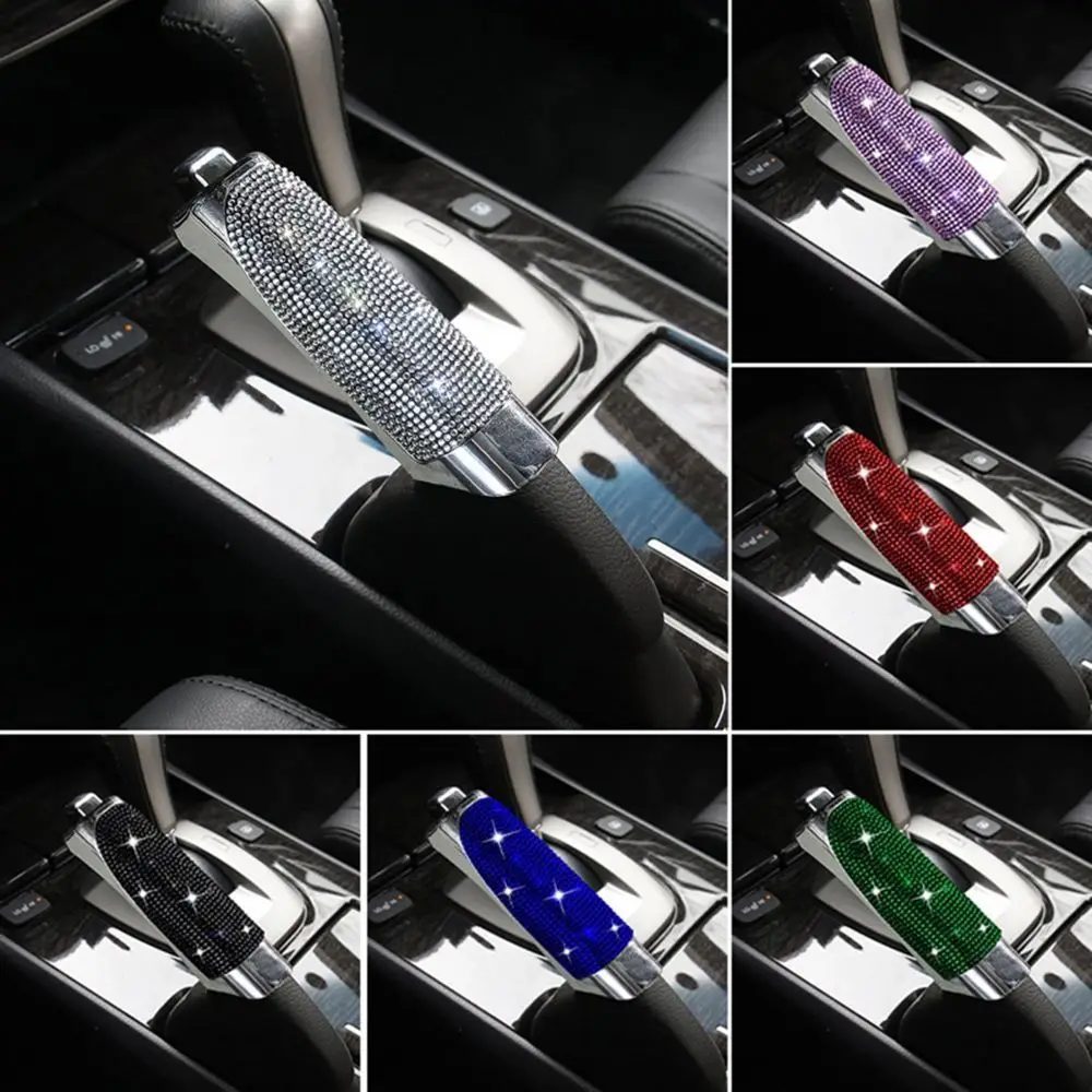 Bling Crystal Car Handbrake Cover Anti-slip Easy to Install Diamond Handbrake Grip Cover Car Hand Brake Sleeve