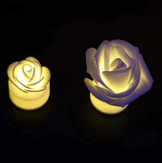 Lâmpada de Vela Rosa Botão Decorativo Bateria Pequena Noite Lâmpada Led 4 Computers & Electronics