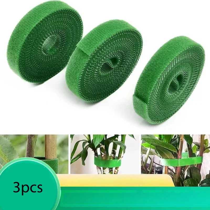 plant ties 3 Rolls Garden Twine Plant Ties Nylon Plant Bandage Garden Hook Loop Bamboo Cane Wrap Support Accessories