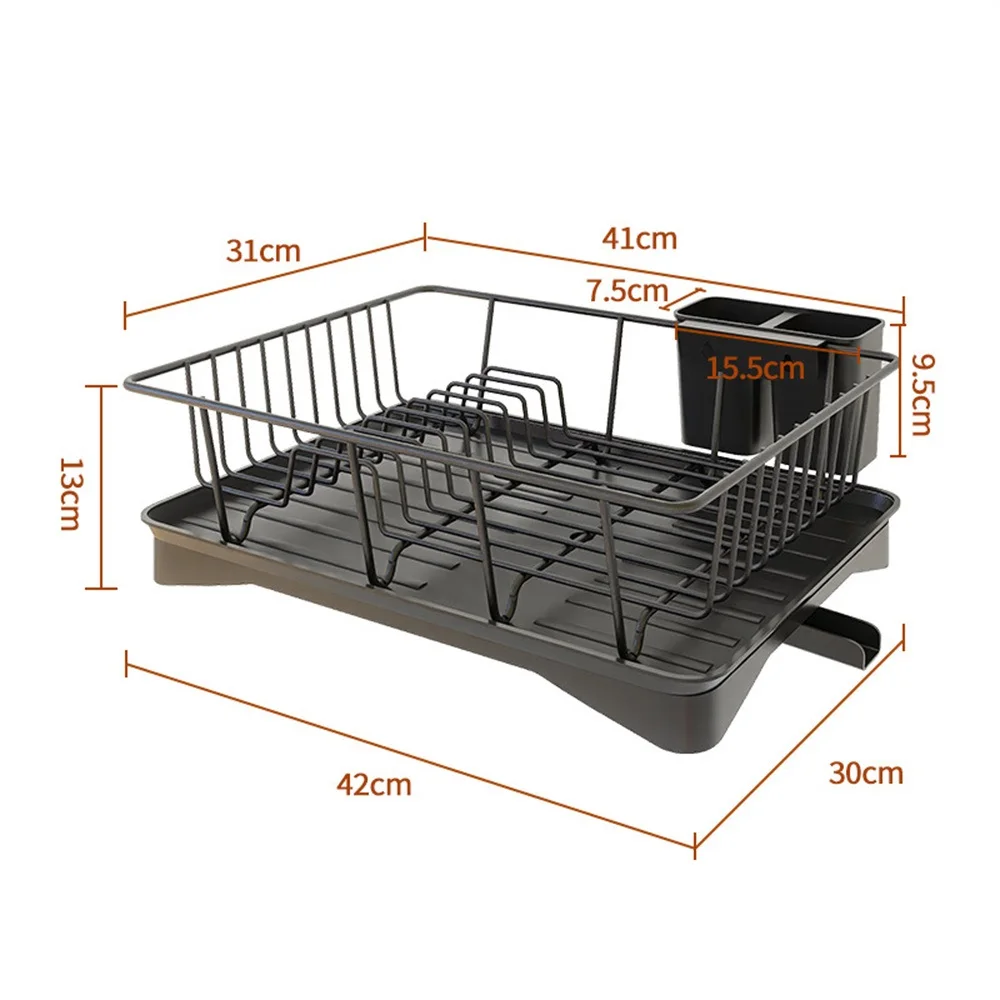 Double-layer Metal Kitchen Dish Bowl Drying Rack with Drainboard Dish Racks  With Chopstick Cage Tableware Organizer Basket - AliExpress