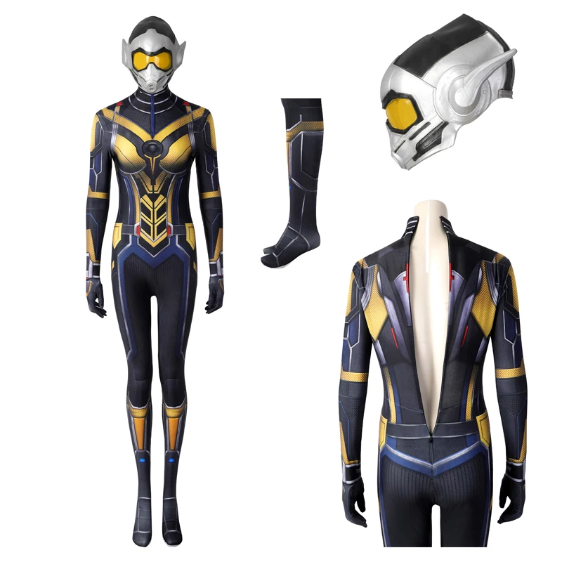 

Adult Women Ant 3 Hope Van Dyne Cosplay Wasp Halloween Carnival Party Outfit Quantumania Costume 3D Digital Printing Jumpsuit