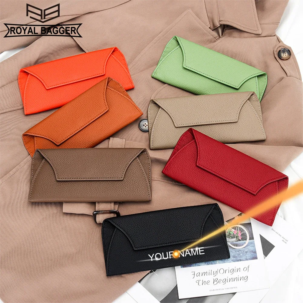 Royal Bagger Long Wallets for Women Genuine Cow Leather Togo