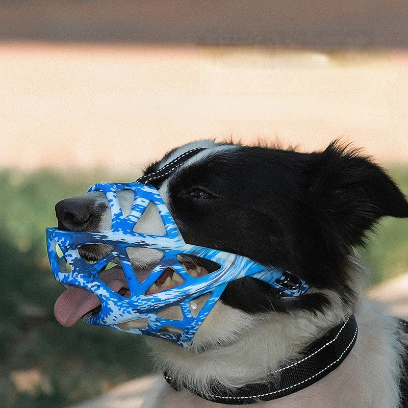 Adjustable Dog Muzzle Soft Silicone Breathable Strong Basket Small Medium Large X-Large Dogs Mouth Muzzles Lightweight & Durable