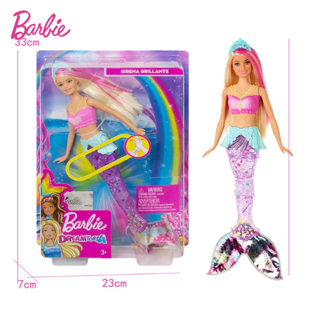 Mattel Barbie Toys Little Mermaid Sound and Light Doll Birthday Gift Toys for Girls Toys for Kids Fashion Dolls for Girls Baby 4