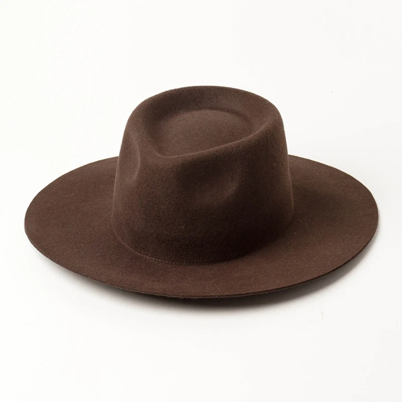 

Classical Felt Fedora Hat Firm Wide Brim Wool Panama Hat for Women Men Western Cowboy Jazz Hat Derby Church Wedding Party Hat