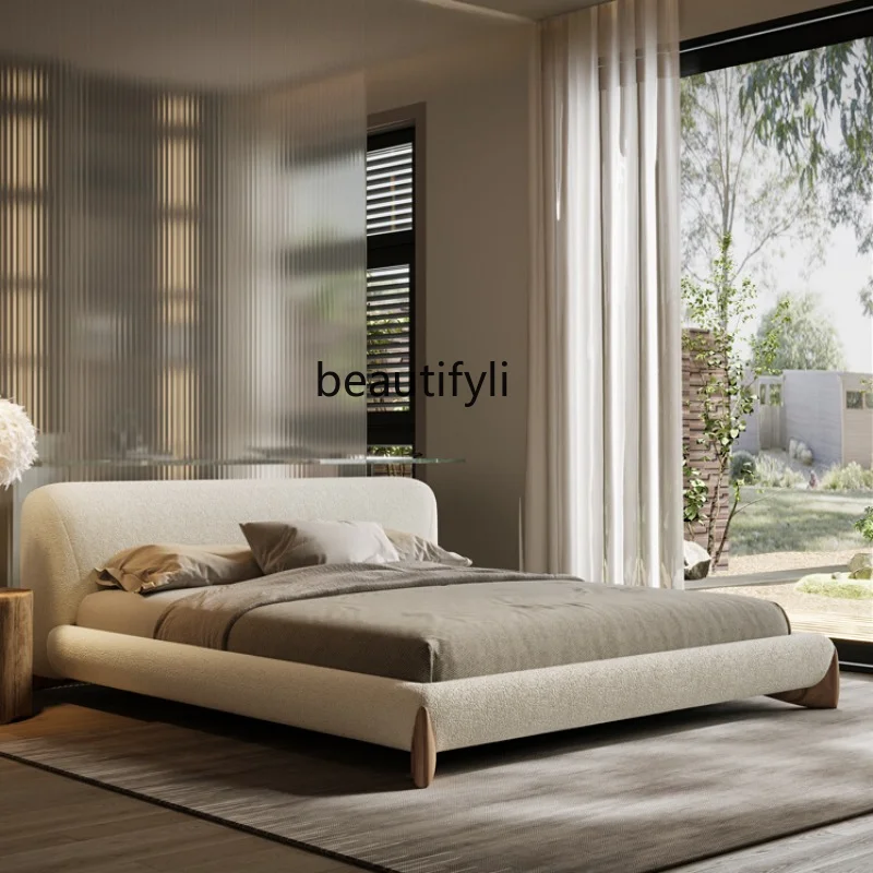 

Japanese Style Tatami Double Bed Minimalist Master Bedroom Soft Cushion Lambswool Bed Household Supplies Bedroom Supplies