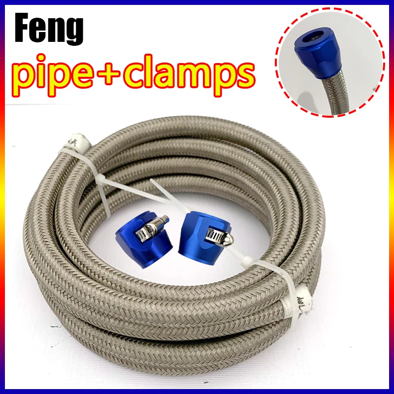

1M 3M 5M AN4 AN6 AN8 AN10 Universal Car Oil Gas Cooler Fuel Hose Tube Stainless Steel Braided Clamp Suit Inside CPE Rubber