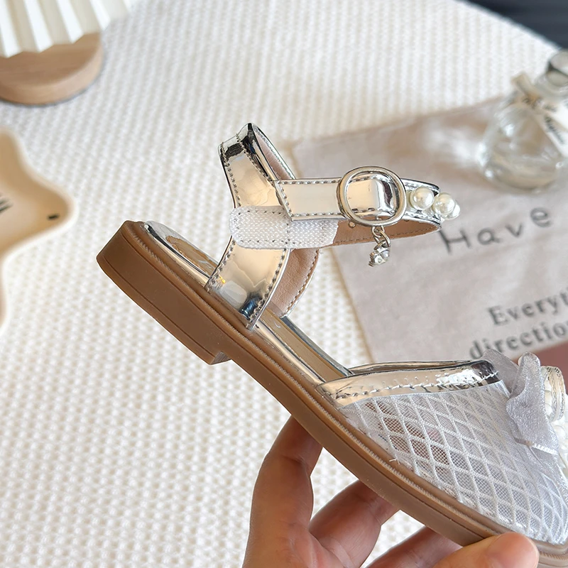 Girls Metallic Sandals Summer Beach Shoes