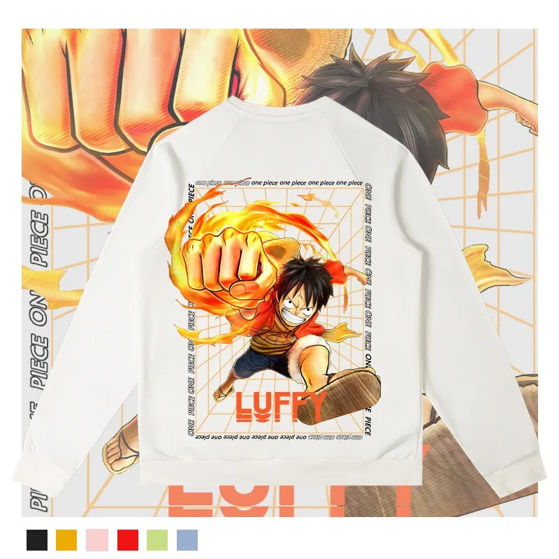 

One Piece Round Collar Hoodie Male Spring Two Yuan Luffy Solon White Beard Ace Coat Boy Animation Clothes