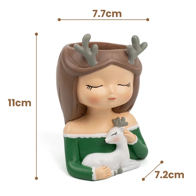 Női Arc Tündérvirágpotok Lány Kis Zamatos Edény Otthoni És Kerti Dekoráció Gyanta Bonsai Tündér Fej Ültetvényes Ültetvény - Image 6