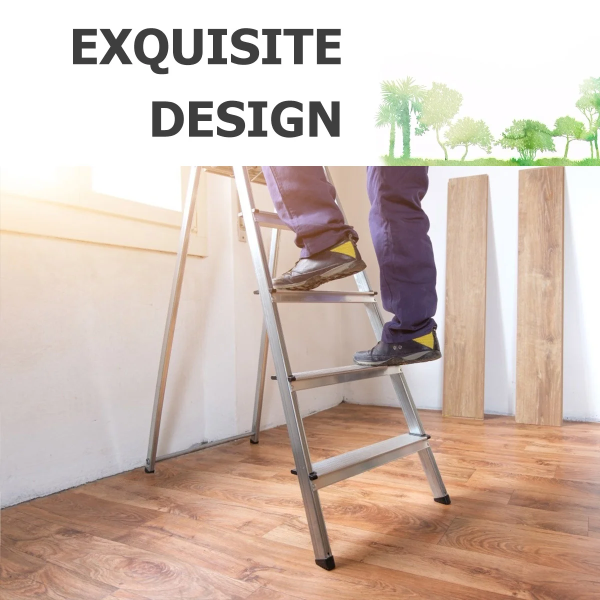 Foldable Ladder Anti Slip Floor Protectors Durable Rubber Pads Ladder Feet Covers Non Pads Construction Tools 4 Pcs
