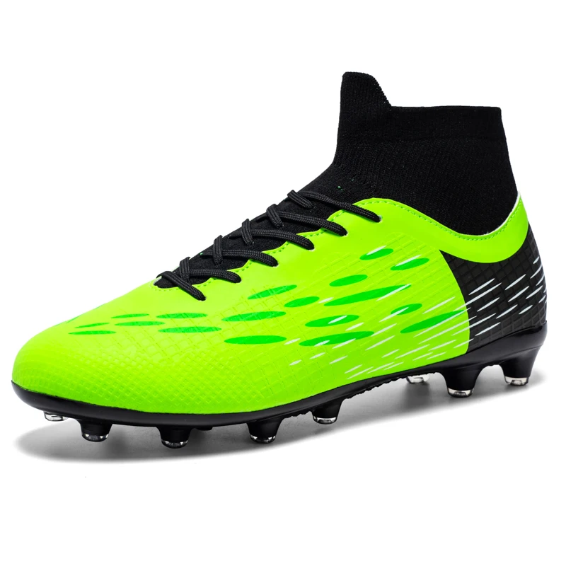 

Men's Soccer Shoes High Ankle Football Boots Professional Training Match Football Sneakers Futsal Footwear Size 34-45