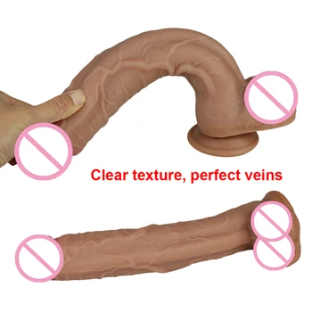 Big Long Strapon Dildo Soft Silicone Realistic Cock Dick Penis Butt Plug Adult Sex Toys For Woman Men Vagina Anal Masturbator 4