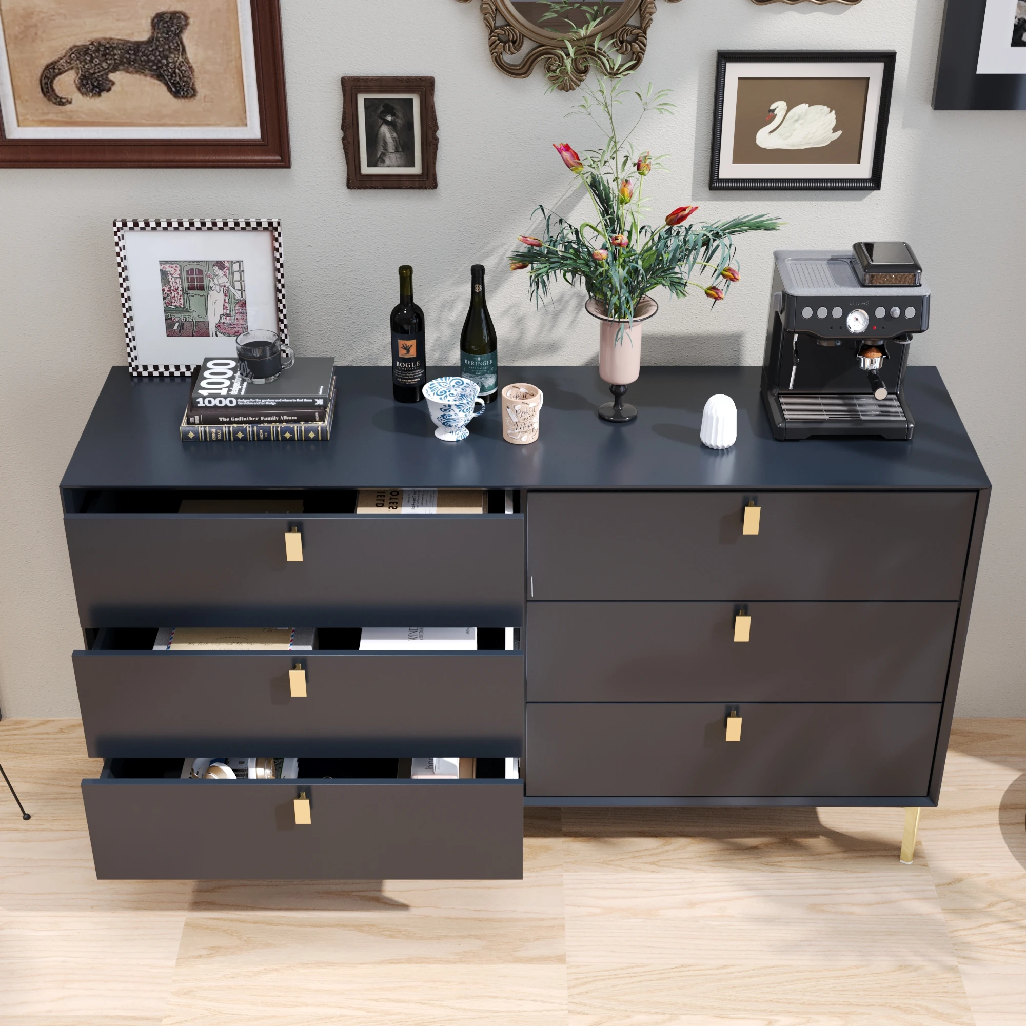 Modern 6-Drawer Dresser 3