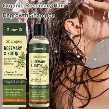 Shampoo per la Ricrescita dei Capelli al Rosmarino, Rinforzante e Volumizzante con Cheratina Idrolizzata per Capelli Diradati e Caduta dei Capelli