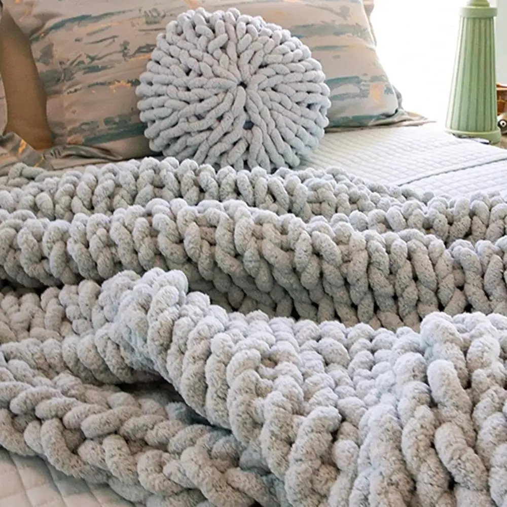 DIY Chenille Chunky Yarn Soft Thick Wool Yarn Winter Warm Hand-woven Blanket Yarn for Knitting And Crochet 2