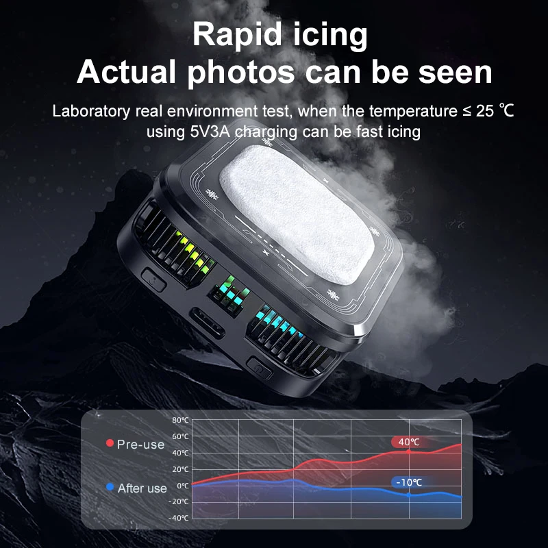 휴대용 휴대폰 마그네틱 반도체 냉각 라디에이터 (아이폰 16/15/14/13 Pro Max 안드로이드 범용 게임 쿨러)