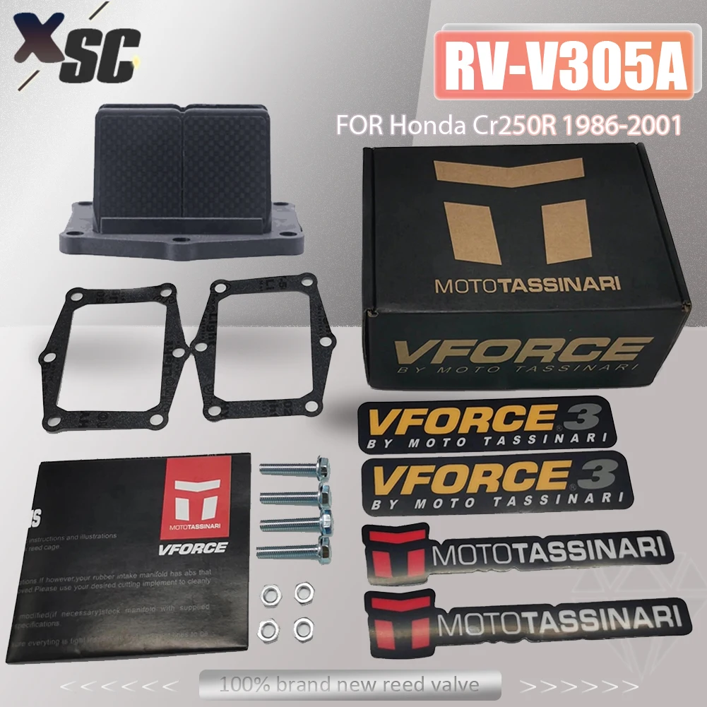 

Motorcycle Carbon Fiber Inlet VFORCE-3 Reed Valve V-FORCE3 V305A For Honda 86-01 CR250R CR250 1986-2001 TRX250 1986-1989 Enduro