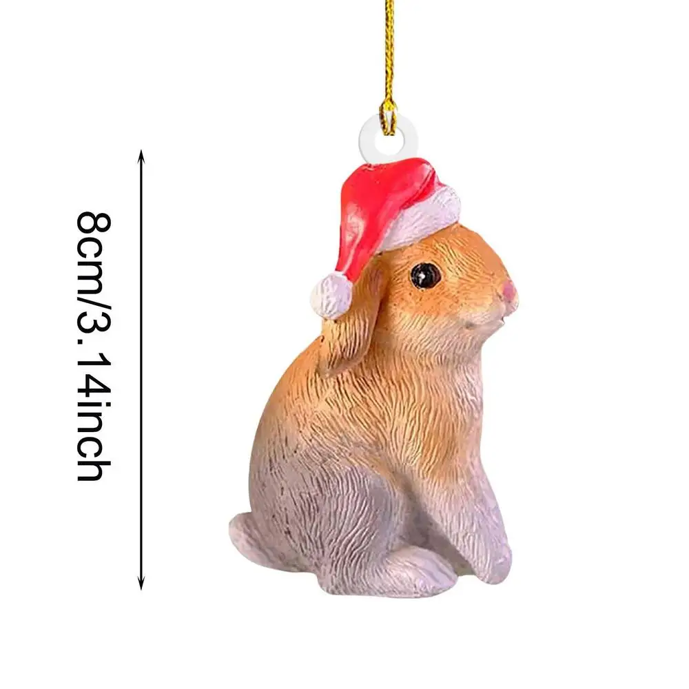 thumbnail image 1 of 1 pieza de bonito colgante de decoración navideña de alce, pájaro, conejo, ardilla y erizo, acrílico 2D, interesante adorno colgante para árbol de Navidad, 1 of 5
