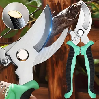 Stainless Steel Gardening Scissors Pruning Branches Fruit Trees Flowers Shears with Non-slip Handles Household Grafting Tools