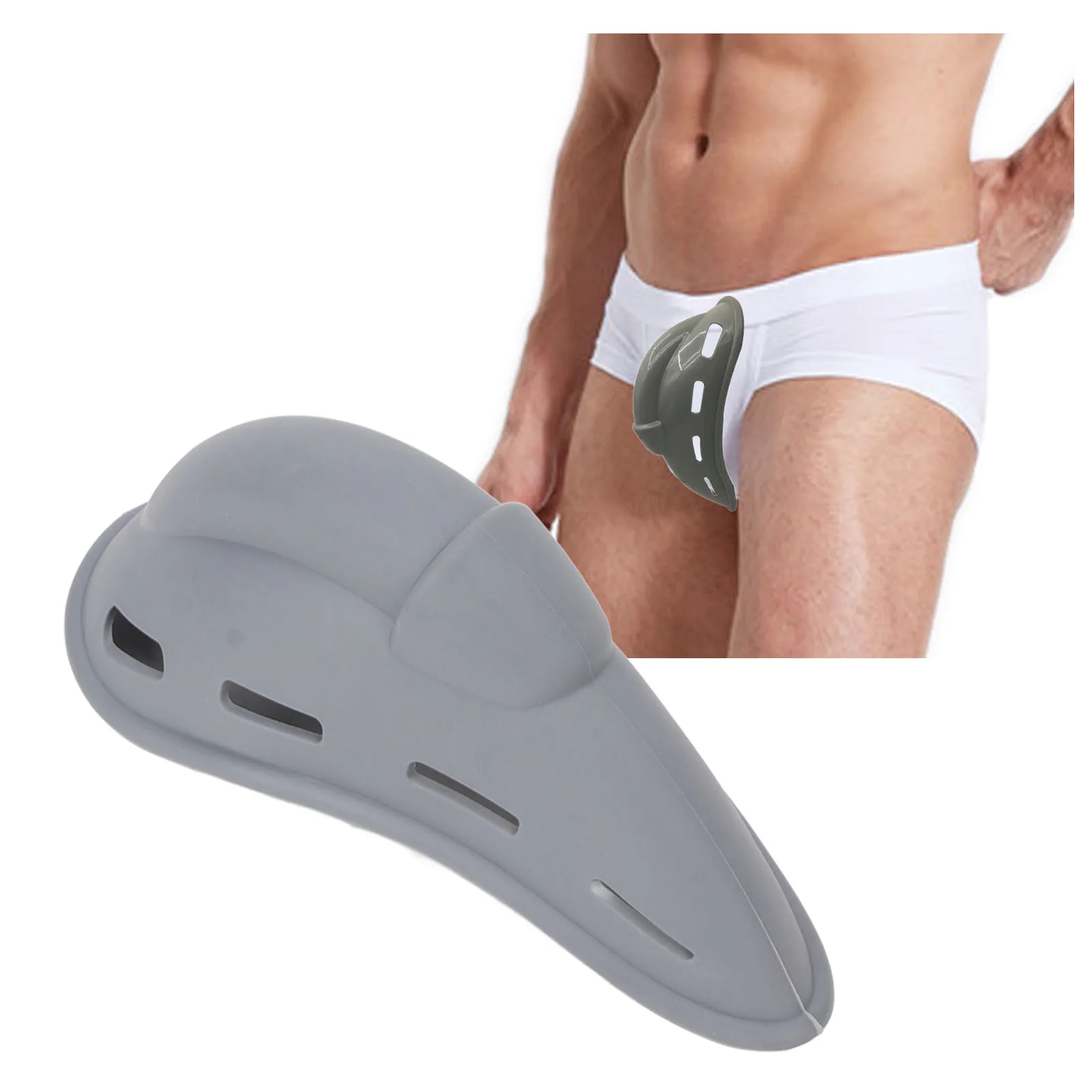 Men Foreskin Cover Stereo Shape Prevent Friction Breathable Soft Silicone Circumcision Protective Cup Men Bulge Pouch Cover
