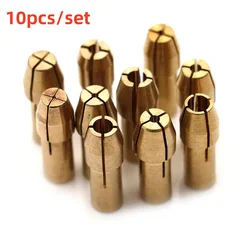 10-Piece Precision Mini Drill Chuck Adapter Set (Gold)