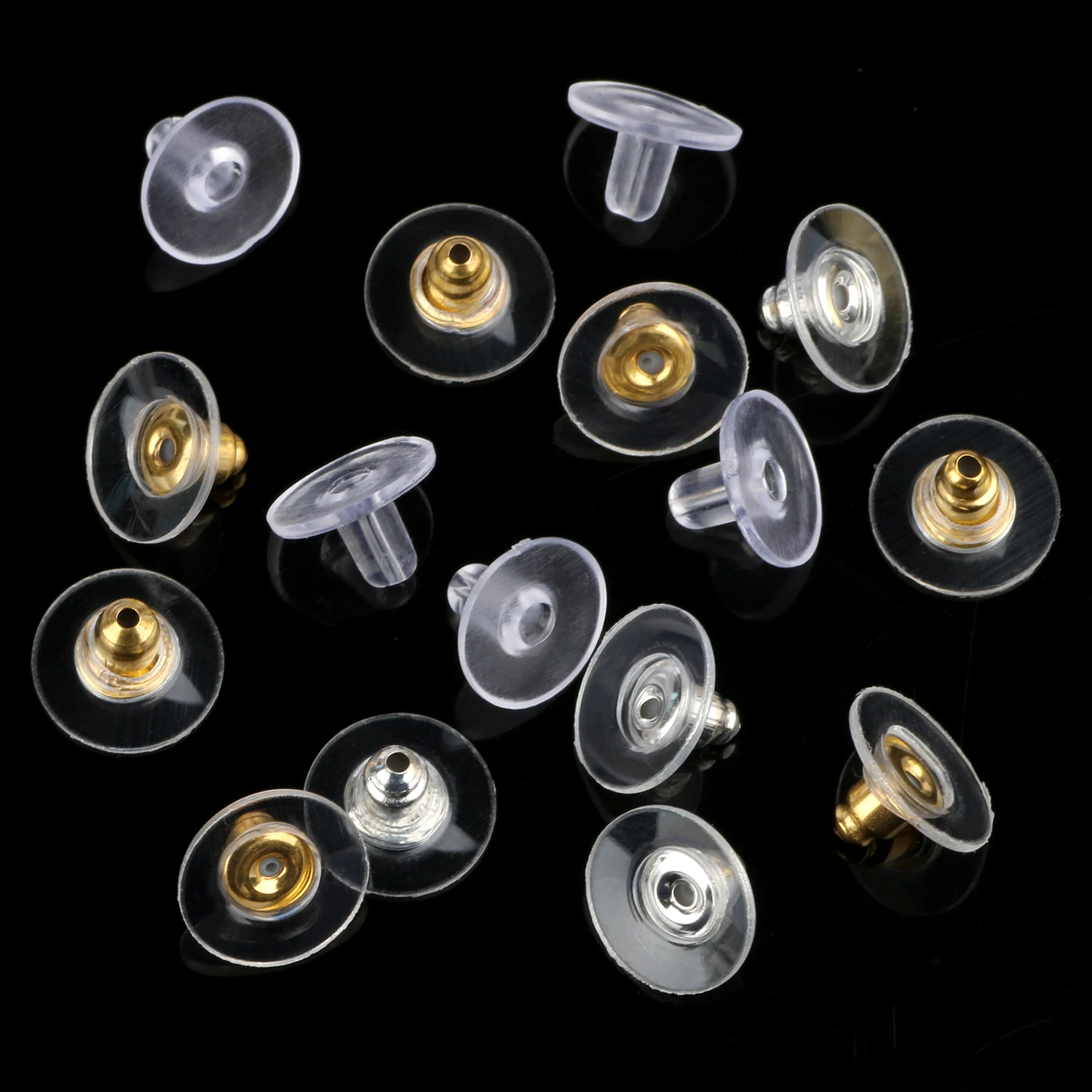 100pcs/lot Rubber Earring Backs Stopper Earnuts Stud Earring Back Supplies  for Jewelry Jewelry (Color : Gold) - Walmart.com