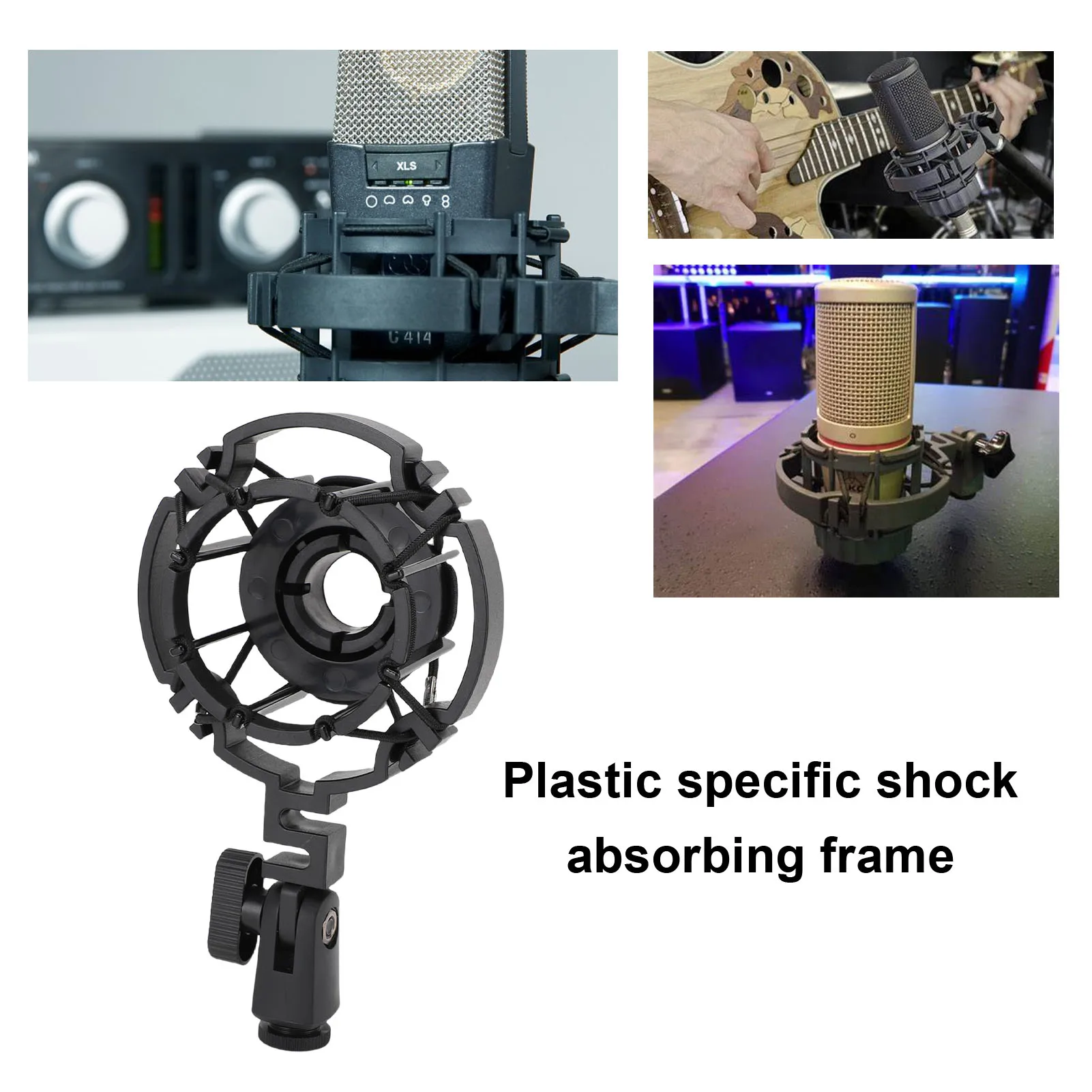 Shock Mount Mic Holder ABS Stable Recording Space Saving Microphone Shock Mount Reduce Vibration Interference for Recording