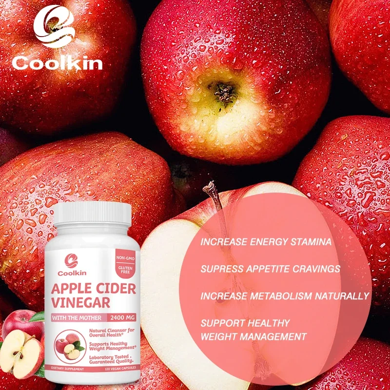 Apple Cider Vinegar Capsules Supplement Bloating Relief Weight Management Detoxification Appetite Suppressant