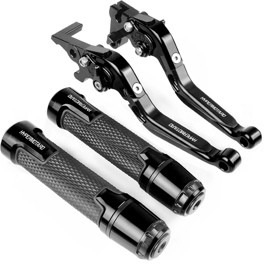 HYPERSTRADA Moto In Alluminio Leva Frizione Freno + 22 MILLIMETRI Manopole Estremità Del Manubrio Per Ducati HYPERMOTARD 821 2013 2014 2015 - immagine 5
