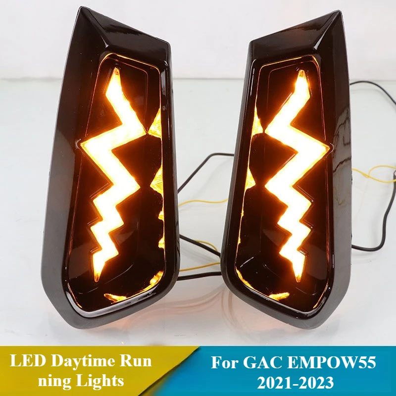 12V Led Daytime Running Lights for GAC Trumpchi EMPOW55 Attitude 2021 2022 2023 LED Front Bumper Fog Lamp Dynamic Turn Signals detail image 5