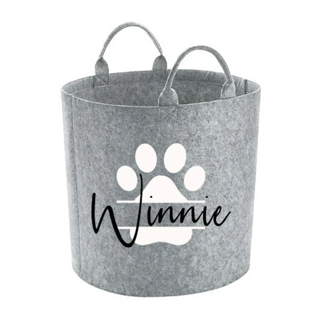 Personalised Dog Toy Basket, Dog Toys Storage Bag, Dog Toy Bin