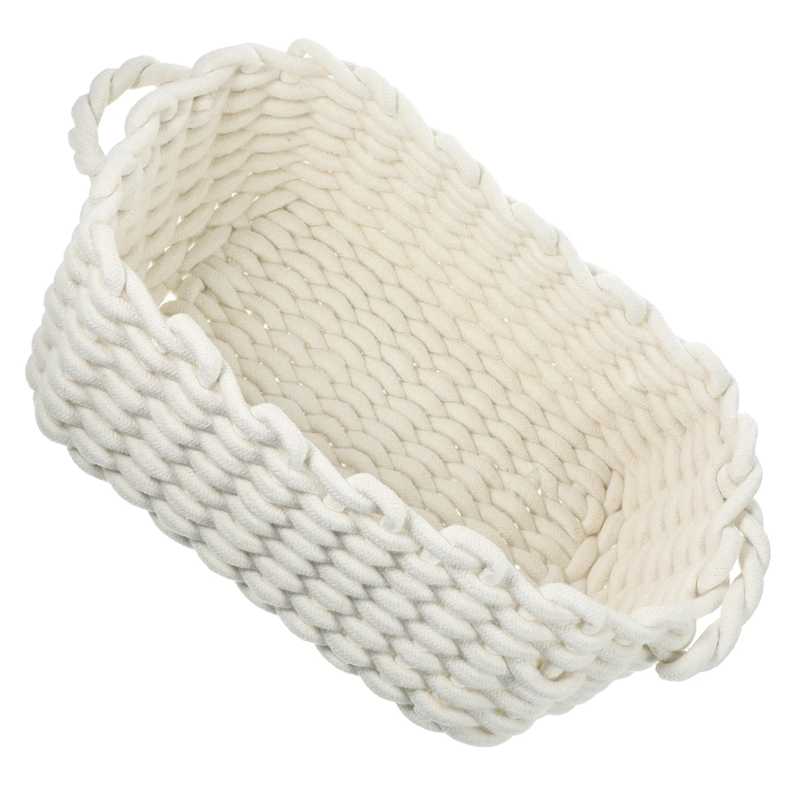 

Cotton Rope Storage Basket Small Woven Basket Storage Bins Decorative Woven Basket Handles Cube Storage Organizer Nursery