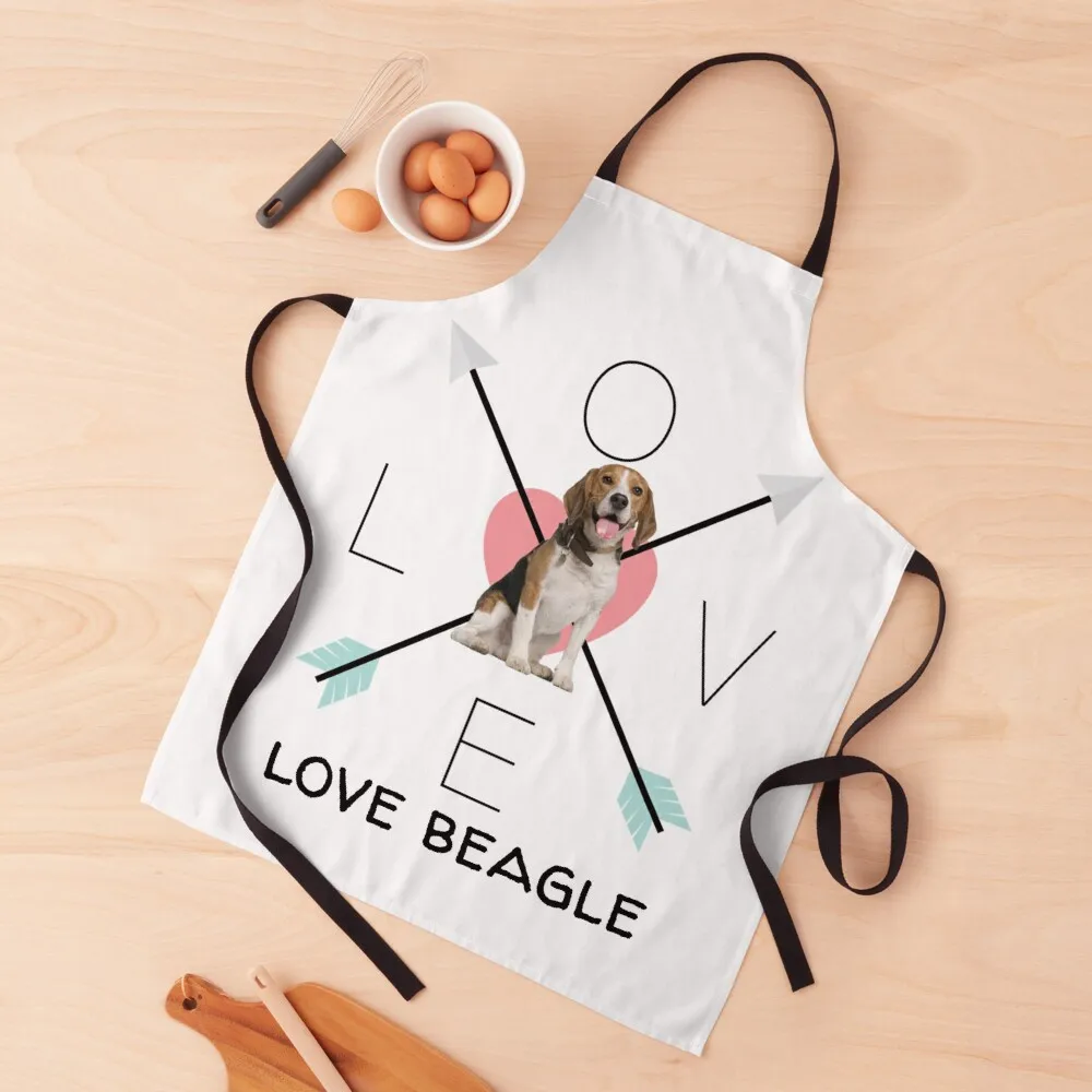 

Love Beagle Dog Apron Customizable Apron Kitchen Kawaii Accessories Kitchen And Home Items Men'S Kitchen Apron