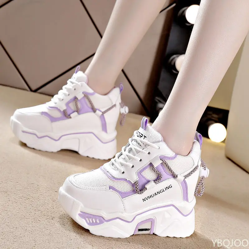 Small Size Spring Autumn Fashionable Thick Sole Height Increasing Women's Shoes Versatile Casual and Comfortable Dad Shoes